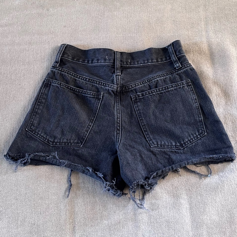 Madewell Black Denim High Waisted Shorts - Picture 2 of 5
